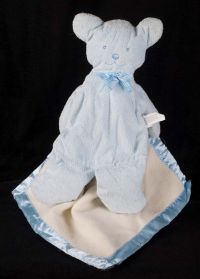 North American Bear Company Teddy Bear "Pancake" Blue Plush Lovey Blanket